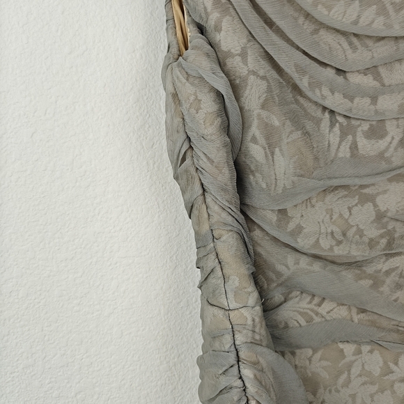 Tadashi Shoji Silk Chiffon Ruched Lace Sheath Dress Women's Size 4 Gray Formal - Picture 7 of 10